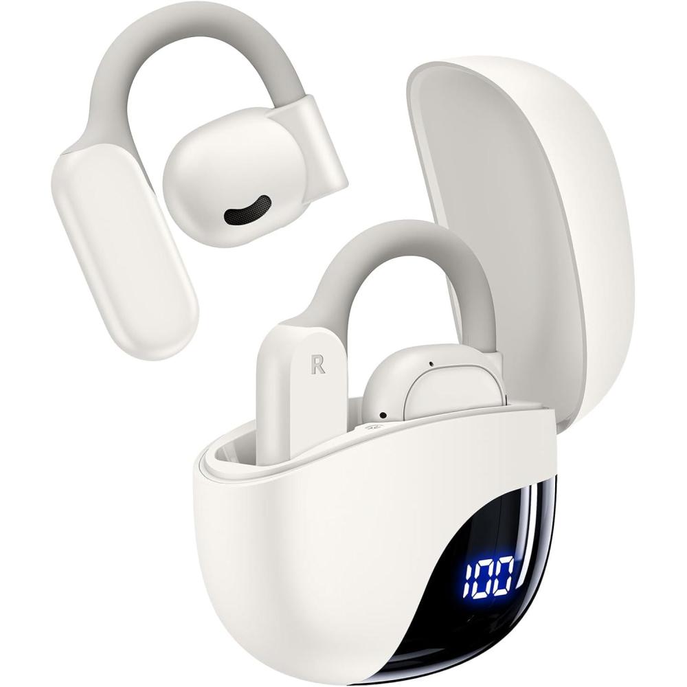 imageAI Translation Earbuds Real Time 164 Languages 80H Playtime Translator Ear Buds Audifonos Traductores Ingls Espaol Wireless Earphones Bluetooth Headphones Travel Business Meeting Learning Off White