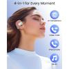 AI Translation Earbuds Real Time 164 Languages 80H Playtime Translator Ear Buds Audifonos Traductores Inglés Español Wireless Earphones Bluetooth Headphones Travel Business Meeting Learning Off White