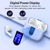 TAGRY Bluetooth Headphones True Wireless Earbuds 60H Playback LED Power Display Earphones with Wireless Charging Case IPX5 Waterproof in-Ear Ear buds with Mic for TV Smart Phone Laptop Computer Sports(Purple)