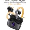 TAGRY Bluetooth Headphones True Wireless Earbuds 60H Playback LED Power Display Earphones with Wireless Charging Case IPX5 Waterproof in-Ear Ear buds with Mic for TV Smart Phone Laptop Computer Sports(Black)