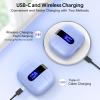TAGRY Bluetooth Headphones True Wireless Earbuds 60H Playback LED Power Display Earphones with Wireless Charging Case IPX5 Waterproof in-Ear Ear buds with Mic for TV Smart Phone Laptop Computer Sports(Purple)