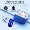 TAGRY Bluetooth Headphones True Wireless Earbuds 60H Playback LED Power Display Earphones with Wireless Charging Case IPX5 Waterproof in-Ear Ear buds with Mic for TV Smart Phone Laptop Computer Sports(Ocean Blue)