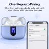 TAGRY Bluetooth Headphones True Wireless Earbuds 60H Playback LED Power Display Earphones with Wireless Charging Case IPX5 Waterproof in-Ear Ear buds with Mic for TV Smart Phone Laptop Computer Sports(Purple)