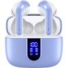TAGRY Bluetooth Headphones True Wireless Earbuds 60H Playback LED Power Display Earphones with Wireless Charging Case IPX5 Waterproof in-Ear Ear buds with Mic for TV Smart Phone Laptop Computer Sports(Purple)