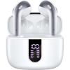 TAGRY Bluetooth Headphones True Wireless Earbuds 60H Playback LED Power Display Earphones with Wireless Charging Case IPX5 Waterproof in-Ear Ear buds with Mic for TV Smart Phone Laptop Computer Sports(White)