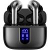 imageTAGRY Bluetooth Headphones True Wireless Earbuds 60H Playback LED Power Display Earphones with Wireless Charging Case IPX5 Waterproof inEar Ear buds with Mic for TV Smart Phone Laptop Computer SportsBlack