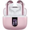 TAGRY Bluetooth Headphones True Wireless Earbuds 60H Playback LED Power Display Earphones with Wireless Charging Case IPX5 Waterproof in-Ear Ear buds with Mic for TV Smart Phone Laptop Computer Sports(Pink)