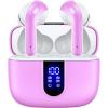 TAGRY Bluetooth Headphones True Wireless Earbuds 60H Playback LED Power Display Earphones with Wireless Charging Case IPX5 Waterproof in-Ear Ear buds with Mic for TV Smart Phone Laptop Computer Sports(Sunset Pink)
