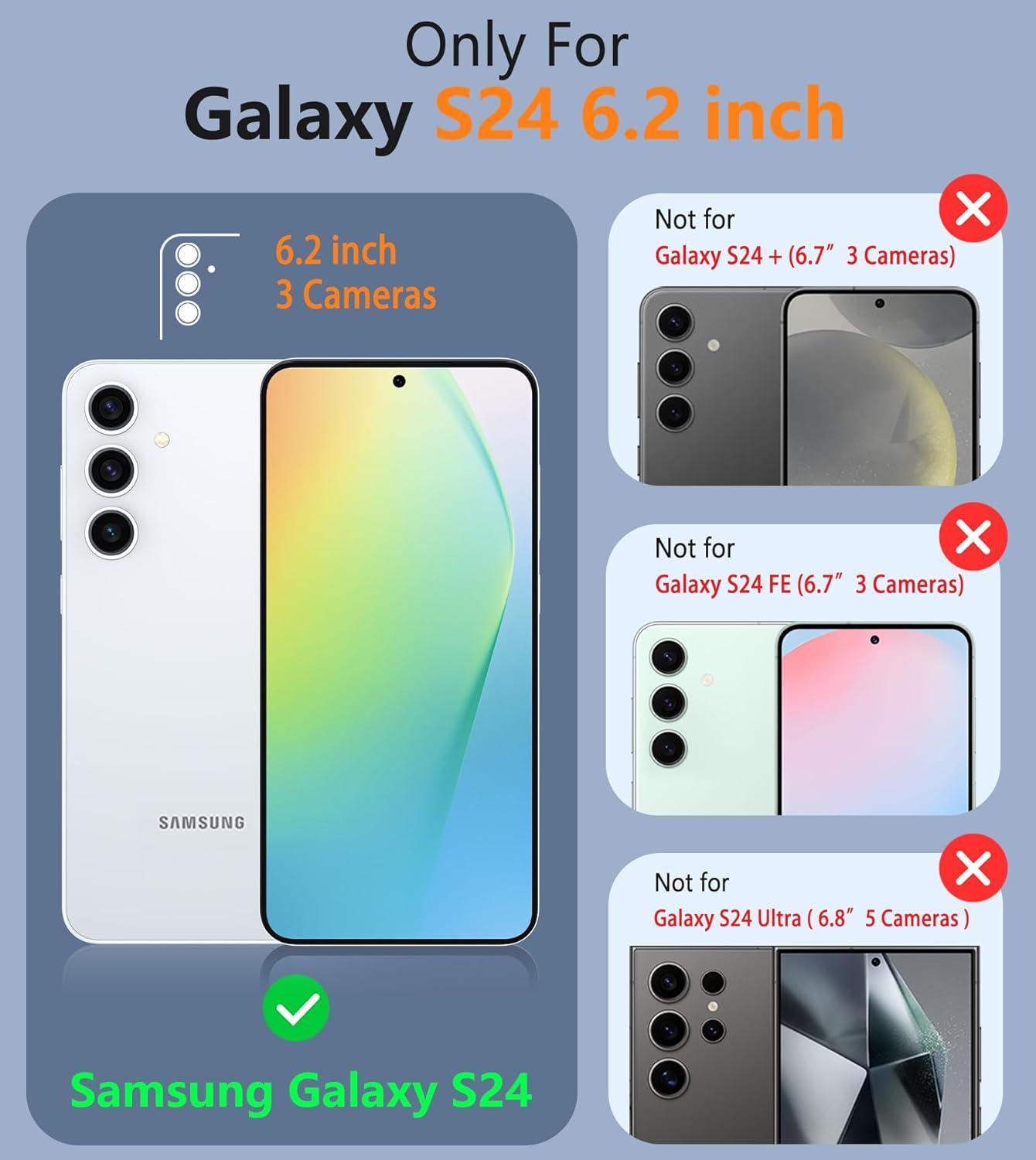 imageFNTCASE for Samsung Galaxy S24 Case Dual Layer Heavy Duty Cell Phone Protective Cover Shockproof Rugged with NonSlip Textured Military Drop Protection Bumper Tough 2024 62inch BlackLight Purple