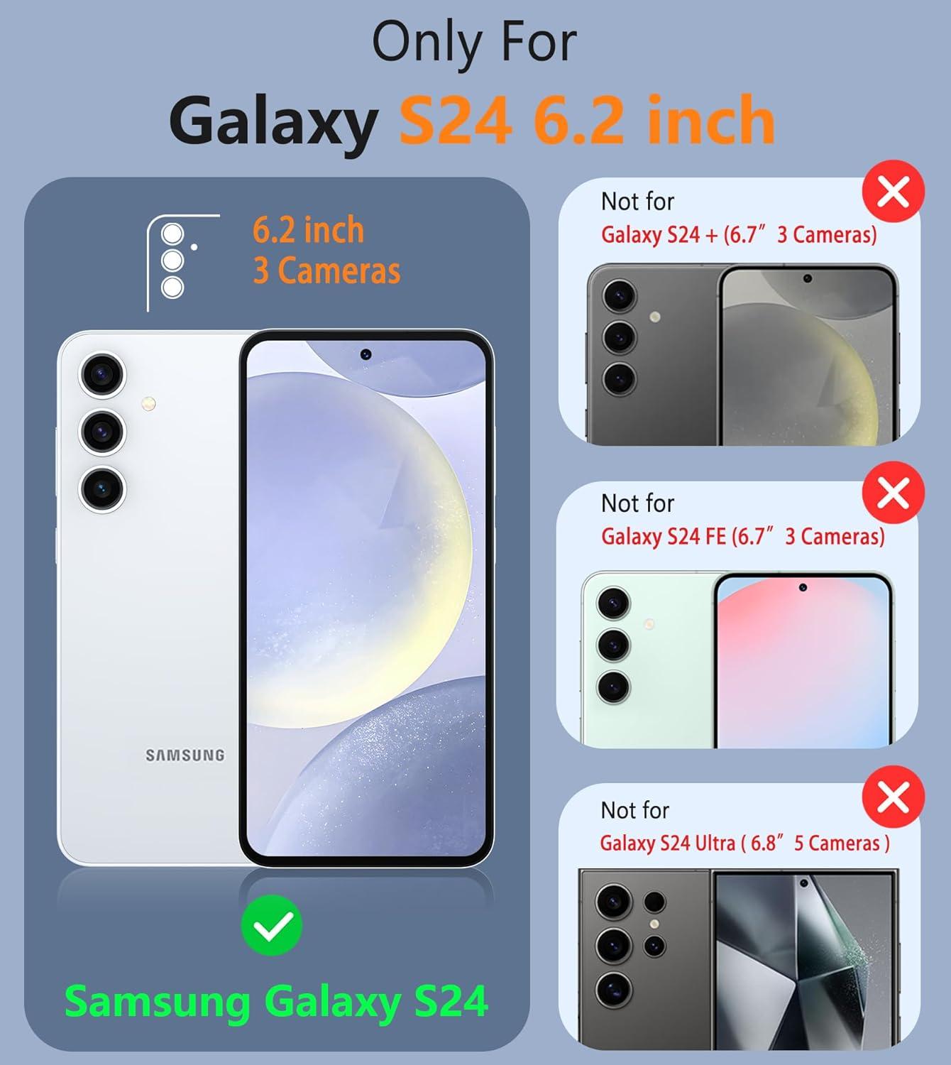 imageFNTCASE for Samsung Galaxy S24 Case Dual Layer Heavy Duty Cell Phone Protective Cover Shockproof Rugged with NonSlip Textured Military Drop Protection Bumper Tough 2024 62inch BlackBlue