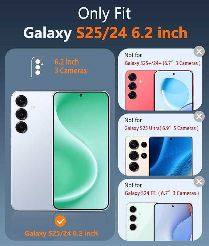 imageFNTCASE for Samsung Galaxy S25 Case for Galaxy S24 Case Military Grade Drop Protection Anti Yellowing Cell Phone Cover Rugged Shockproof Protective Bumper Transparent CasesClearClear