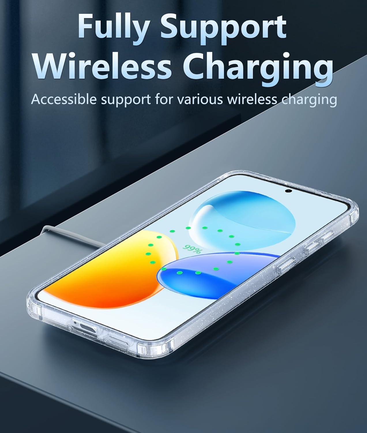 imageFNTCASE for Samsung Galaxy S25 Case for Galaxy S24 Case Military Grade Drop Protection Anti Yellowing Cell Phone Cover Rugged Shockproof Protective Bumper Transparent CasesClearClear