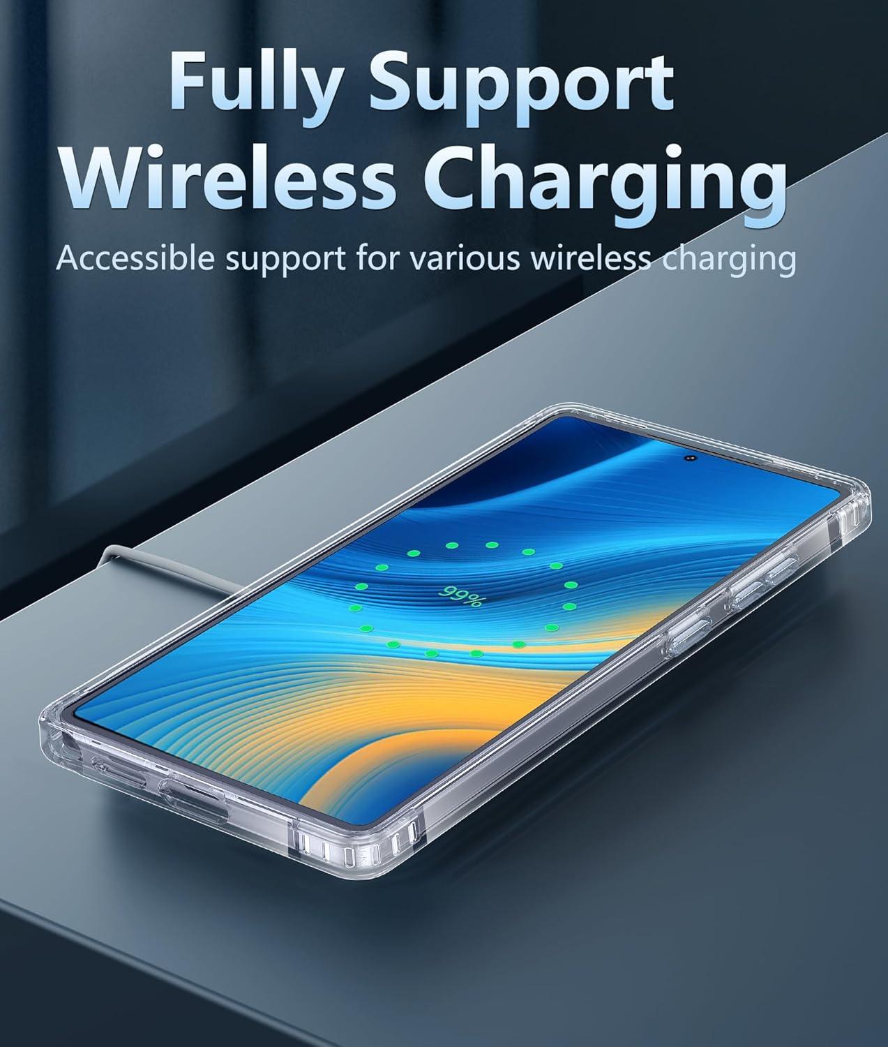 imageFNTCASE for Samsung Galaxy S25 Case for Galaxy S24 Case Military Grade Drop Protection Anti Yellowing Cell Phone Cover Rugged Shockproof Protective Bumper Transparent CasesClearClear