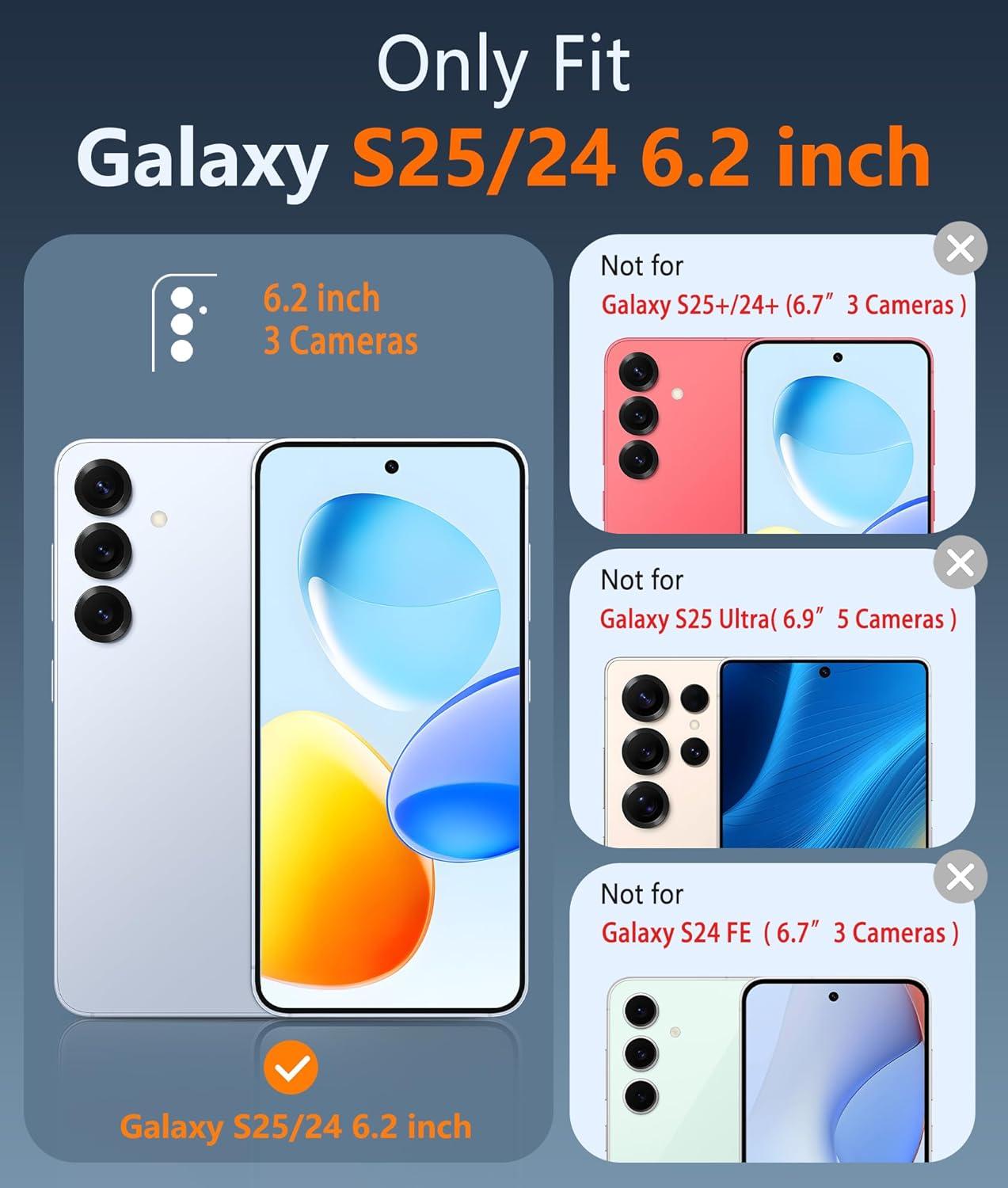 imageFNTCASE for Samsung Galaxy S25 Case for Galaxy S24 Case Military Grade Drop Protection Anti Yellowing Cell Phone Cover Rugged Shockproof Protective Bumper Transparent CasesClearBlack