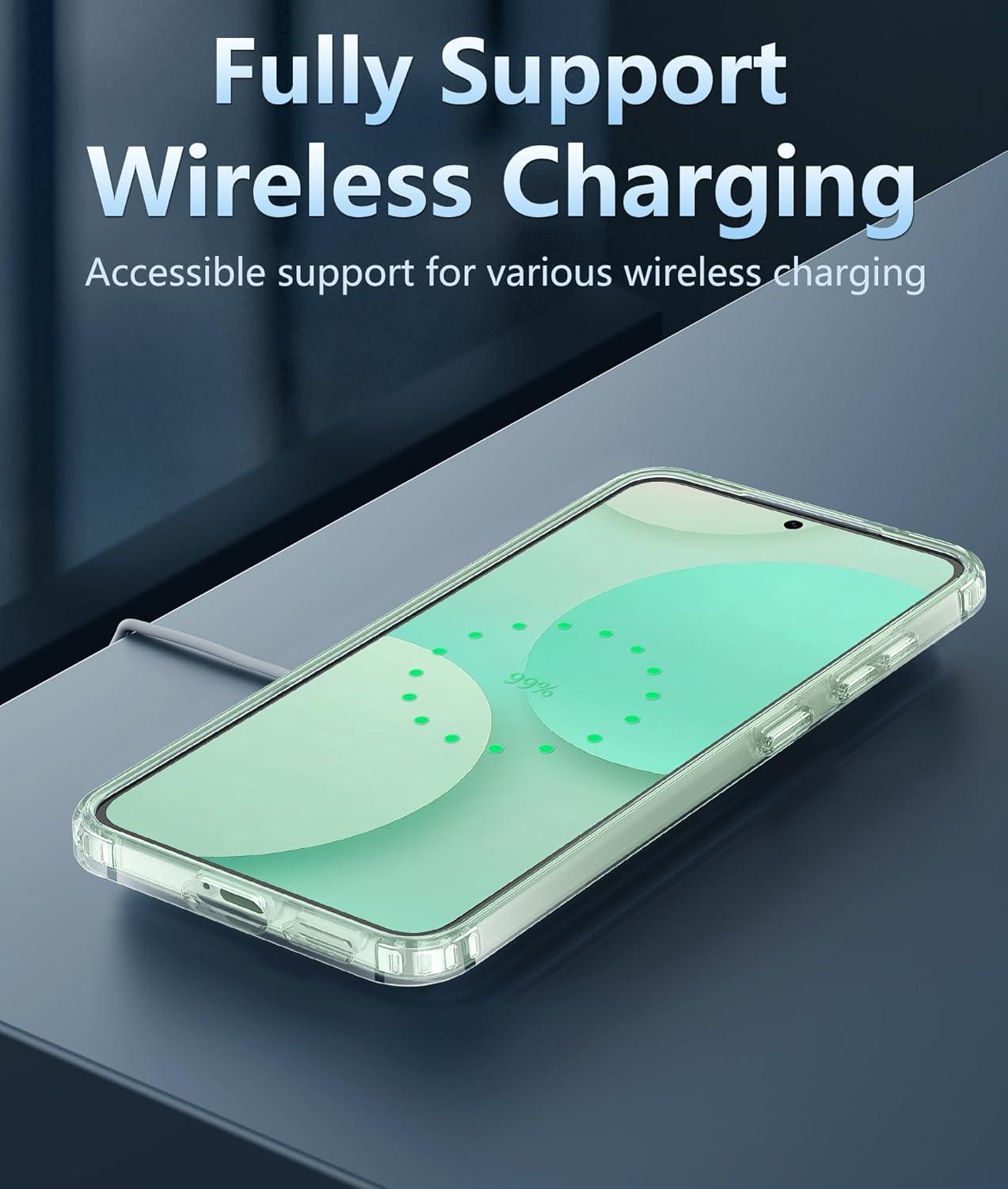 imageFNTCASE for Samsung Galaxy S25 Case for Galaxy S24 Case Military Grade Drop Protection Anti Yellowing Cell Phone Cover Rugged Shockproof Protective Bumper Transparent CasesClearClear