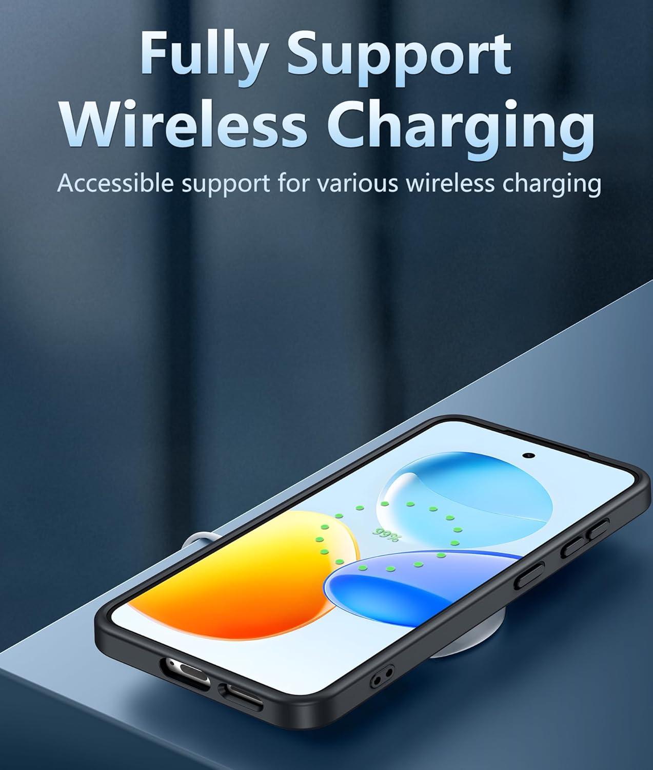 imageFNTCASE for Samsung Galaxy S25 Case for Galaxy S24 Case Military Grade Drop Protection Anti Yellowing Cell Phone Cover Rugged Shockproof Protective Bumper Transparent CasesClearBlack