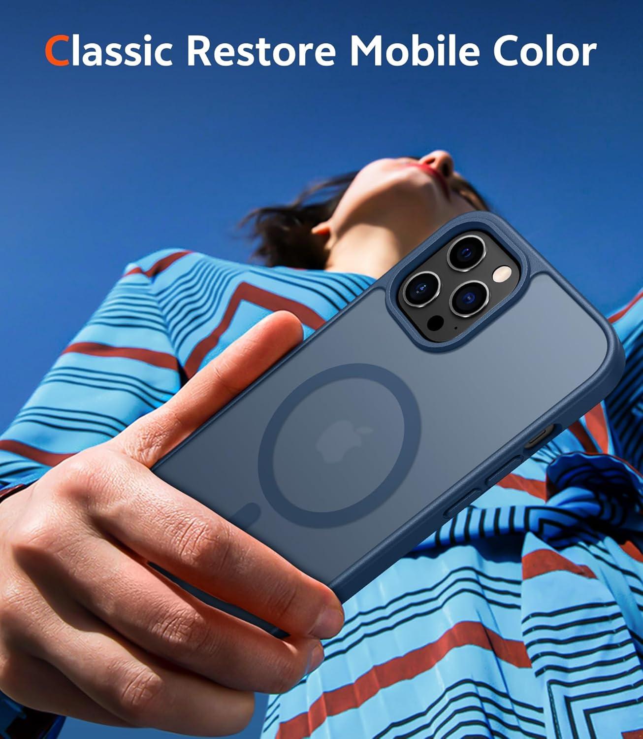 imageFNTCASE for iPhone 17 Pro Case Compatible with Magsafe Clear Transparent Magnetic Shockproof Protective Rugged Phone Cover with Screen Protector 63 inch AClearCBlue