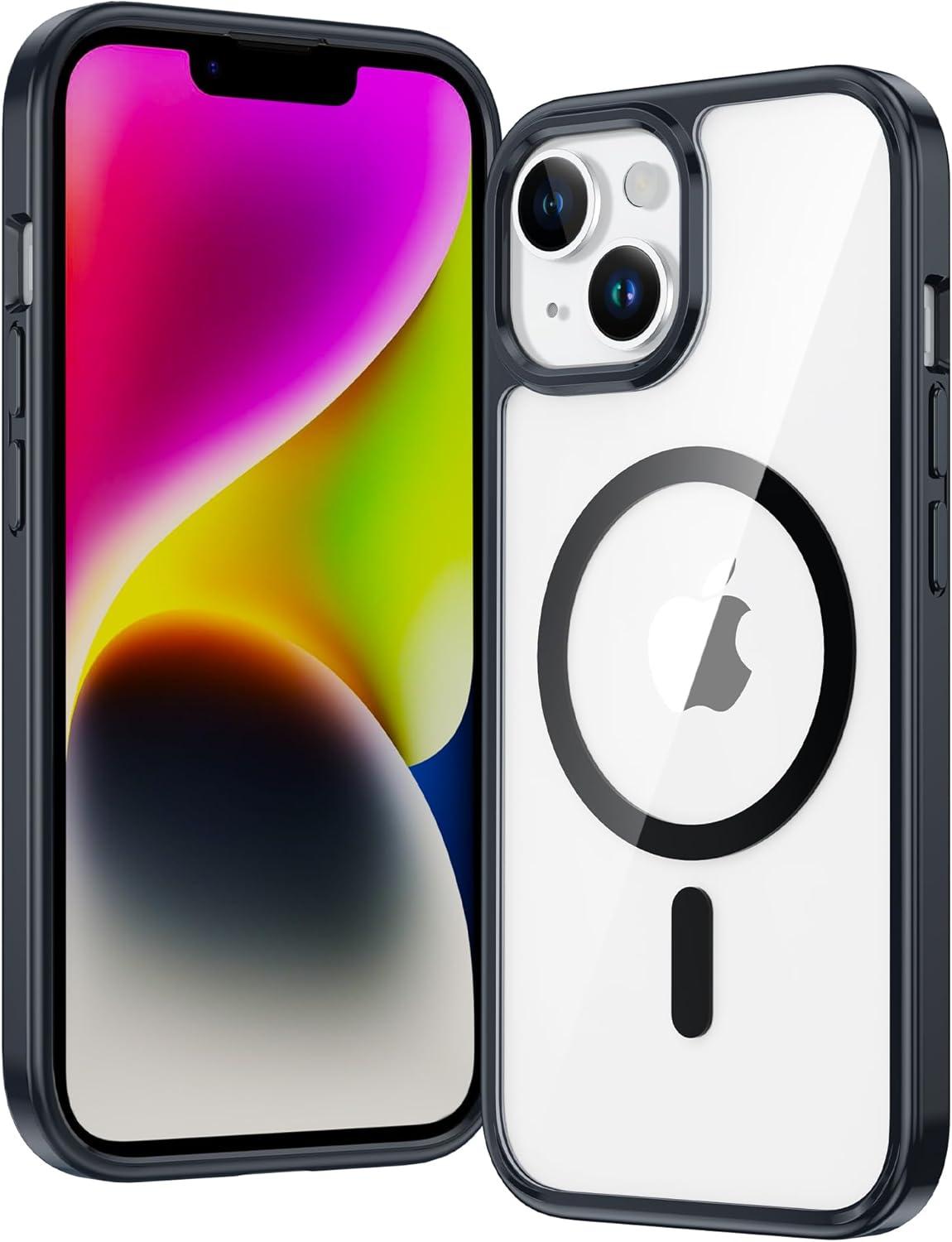 imageFNTCASE for iPhone 17 Pro Case Compatible with Magsafe Clear Transparent Magnetic Shockproof Protective Rugged Phone Cover with Screen Protector 63 inch AClearBBlack