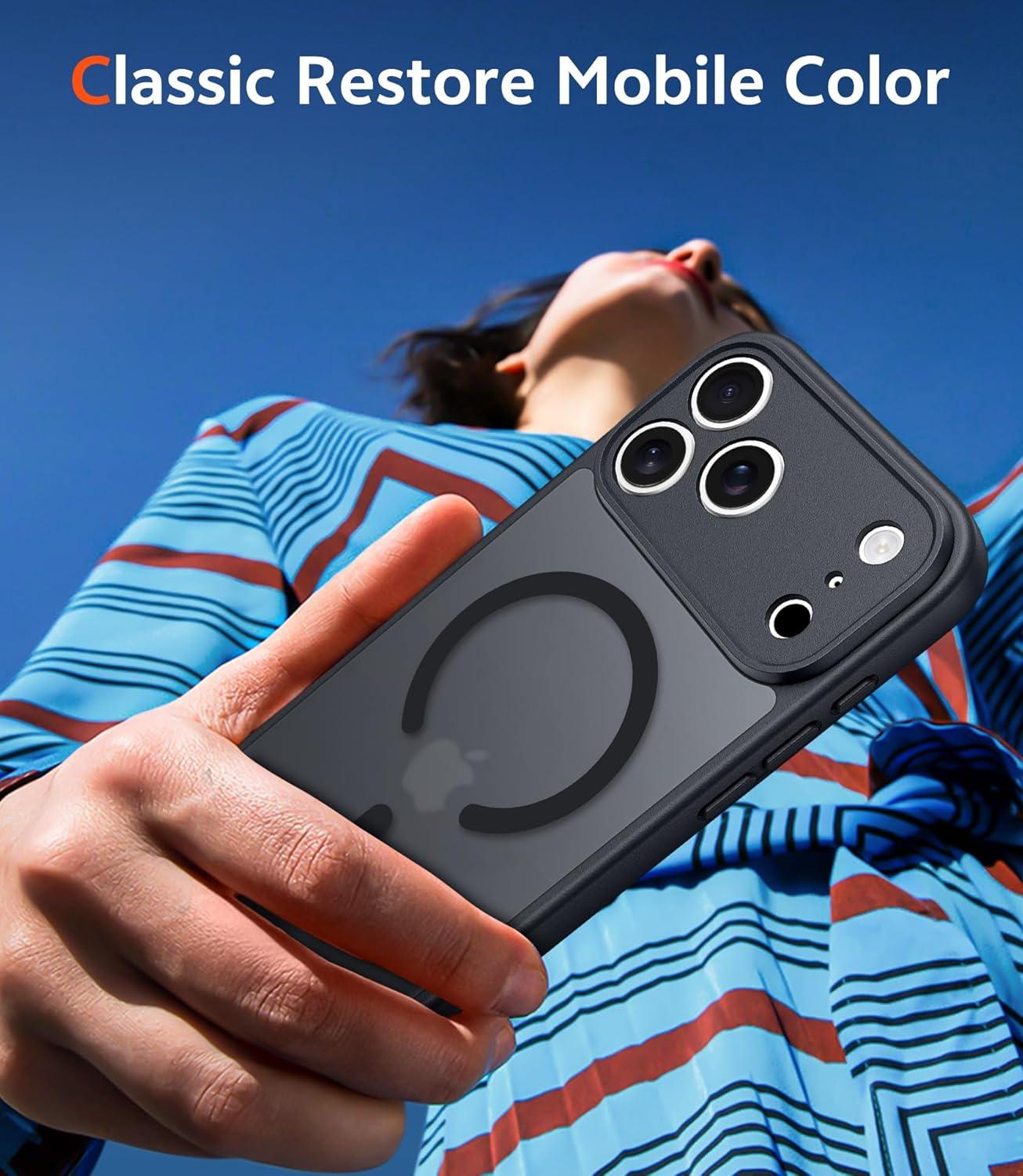 imageFNTCASE for iPhone 17 Pro Case Compatible with Magsafe Clear Transparent Magnetic Shockproof Protective Rugged Phone Cover with Screen Protector 63 inch AClearCBlack