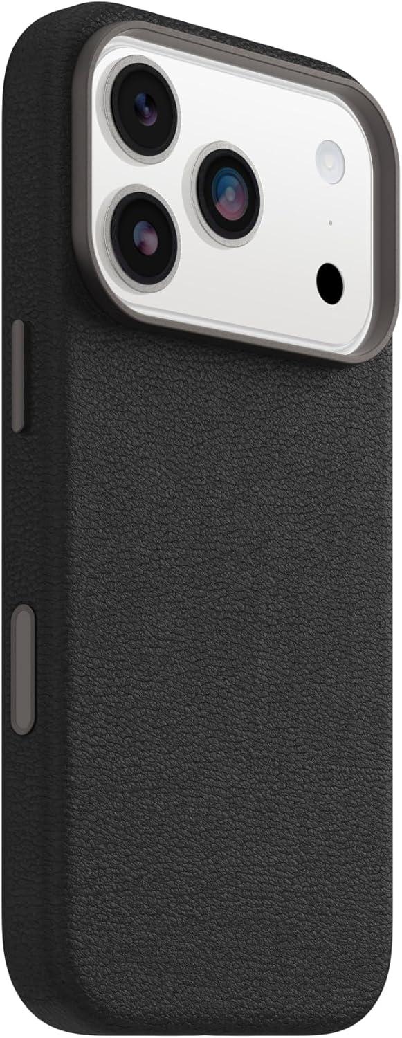 imageOtterBox iPhone 17 Pro Symmetry Series Cactus Leather Case Blue Sentiment Slim Premium Protective iPhone CaseNoir Ash Black