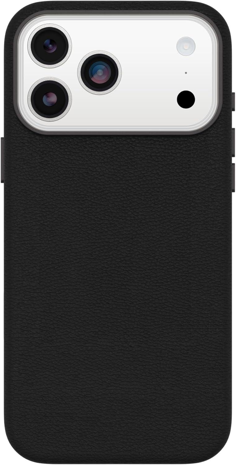 imageOtterBox iPhone 17 Pro Symmetry Series Cactus Leather Case Blue Sentiment Slim Premium Protective iPhone CaseNoir Ash Black