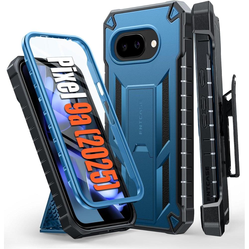 imageFNTCASE for Samsung Galaxy A165G Case Military Grade Rugged Cell Phone Cover with Kickstand ampamp Holster  Shockproof TPU Protection Bumper Matte Textured Design for Galaxy A16 Cases 67 inch  BlackBlue