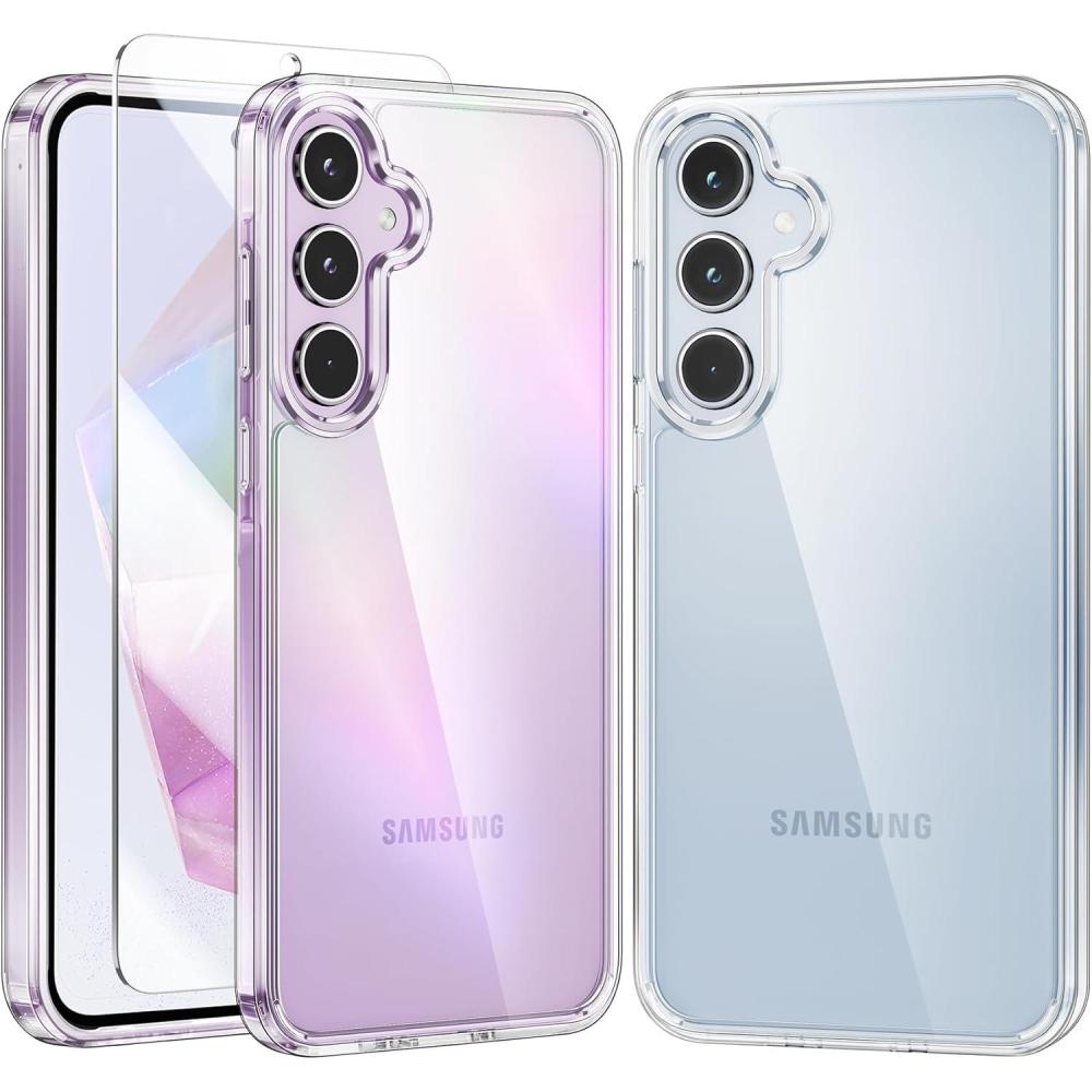 imageFNTCASE for Samsung Galaxy A355G Case Clear Protective Phone Cases Slim Transparent Anti Yellowing Cover Rugged Shockproof Military Grade Drop Protection Tough Sturdy 66 Inch ClearClear
