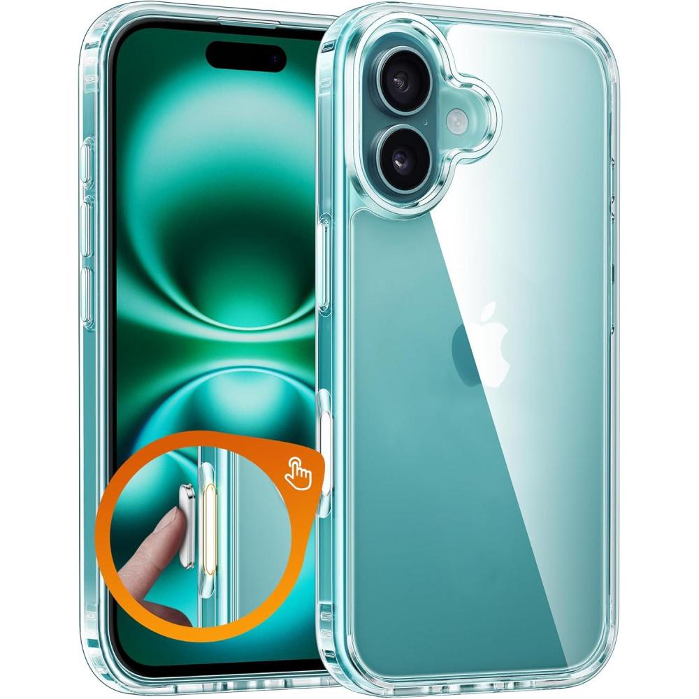 imageFNTCASE for iPhone 16 Pro Case Clear Phone Cases Compatible with Magsafe Slim Anti Yellowing Military Grade Drop Protection Rugged Shockproof Protective Transparent Cell Phone Cover BClearDTransparent