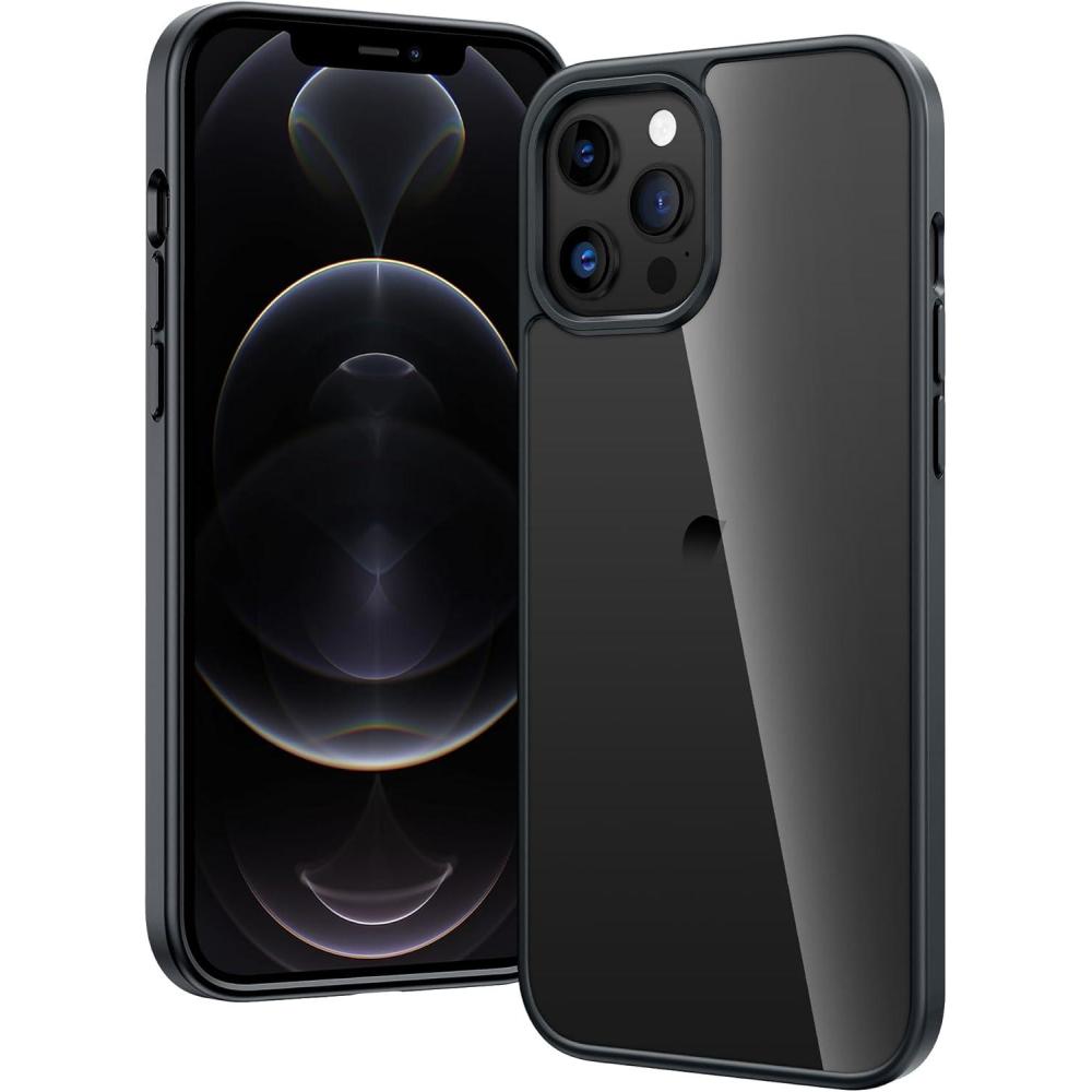 imageFNTCASE for iPhone 16 Pro Case Clear Phone Cases Compatible with Magsafe Slim Anti Yellowing Military Grade Drop Protection Rugged Shockproof Protective Transparent Cell Phone Cover BClearDBlack