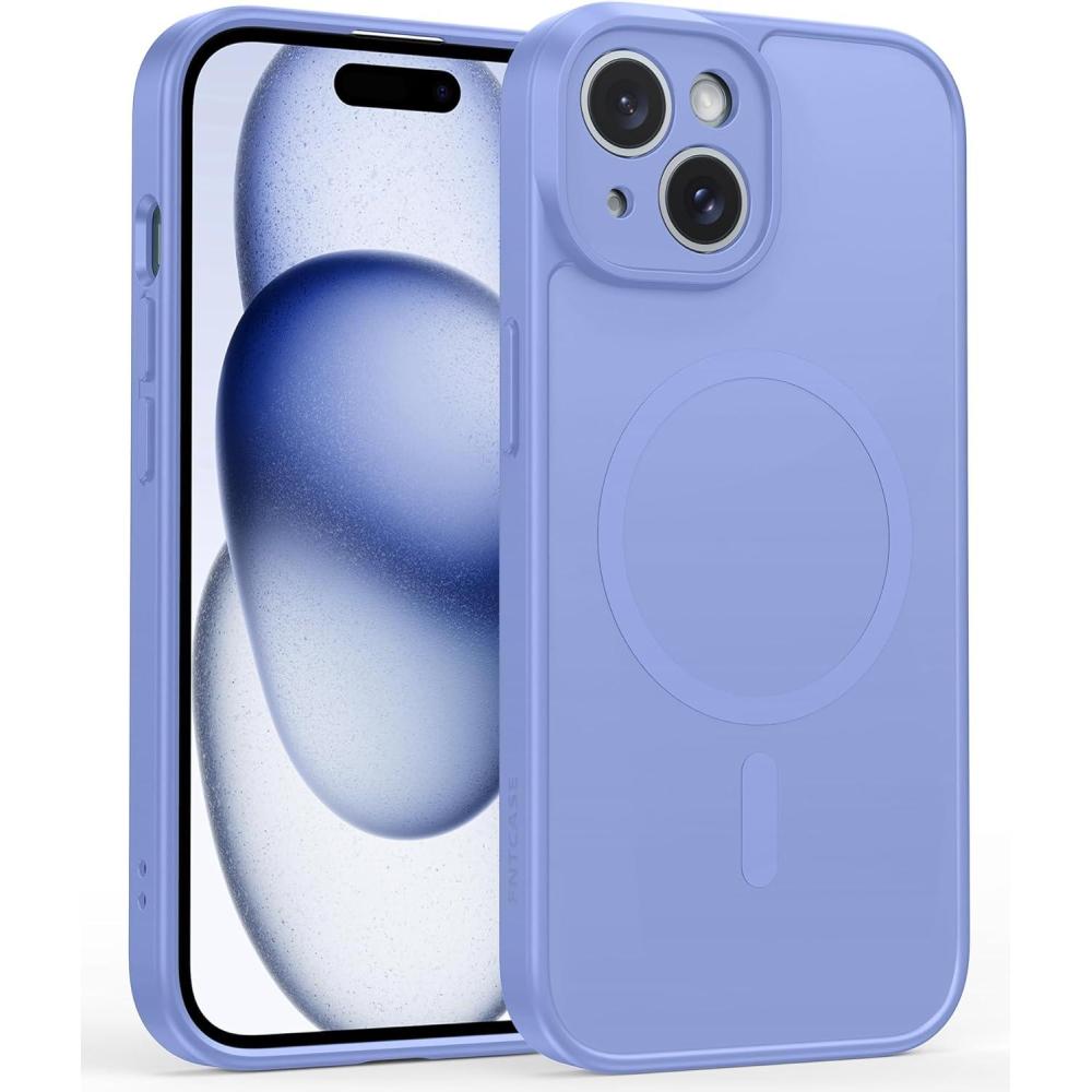 imageFNTCASE for iPhone 16e Phone Case Magnetic Matte Textured Silicone Shockproof Military Grade Drop Protection Cell Phone Cover  Compatible with Magsafe  Slim Rugged AntiSlip Protective BumperPurple