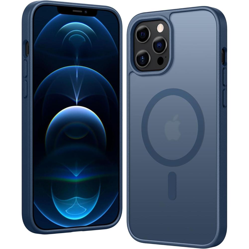 imageFNTCASE for iPhone 17 Pro Case Compatible with Magsafe Clear Transparent Magnetic Shockproof Protective Rugged Phone Cover with Screen Protector 63 inch AClearCBlue