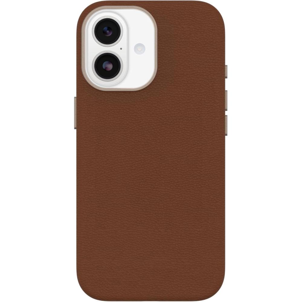 imageOtterBox iPhone 17 Pro Symmetry Series Cactus Leather Case  Blue Sentiment  Slim Premium Protective iPhone CaseDesert Saddle Brown