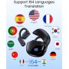 AI Translation Earbuds Real Time 164 Languages 80H Playtime Translator Ear Buds Audifonos Traductores Inglés Español Wireless Earphones Bluetooth Headphones for Travel Business Meeting Learning White(Black)