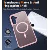 FNTCASE for Galaxy A16 5G Phone Case: Magnetic Matte Translucent Military Grade Drop Protection Cell Phone Cover – Slim Rugged Durable Shockproof Protective for Samsung A16 Cases – Black(Light Pink)