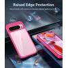 FNTCASE for Google Pixel 9a Case: Military Grade Drop Protection Anti Yellowing Cell Phone Cover – Rugged Shockproof Protective Bumper Transparent Cases(Clear)(Rose)