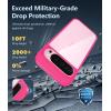 FNTCASE for Google Pixel 9a Case: Military Grade Drop Protection Anti Yellowing Cell Phone Cover – Rugged Shockproof Protective Bumper Transparent Cases(Clear)(Rose)