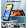 FNTCASE for Samsung Galaxy A16-5G Case: Military Grade Dropproof Cell Phone Cover with Kickstand & Slide | Protective Heavy Duty Rugged Phone Case Bumper Textured Protector (Blue)(Orange)