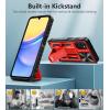 FNTCASE for Samsung Galaxy A16-5G Case: Military Grade Dropproof Cell Phone Cover with Kickstand & Slide | Protective Heavy Duty Rugged Phone Case Bumper Textured Protector (Blue)(Red)
