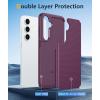 FNTCASE for Samsung Galaxy S24 Case: Dual Layer Heavy Duty Cell Phone Protective Cover Shockproof Rugged with Non-Slip Textured – Military Drop Protection Bumper Tough – 2024, 6.2inch Black(Burgundy)