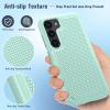 FNTCASE for Samsung Galaxy S24 Case: Dual Layer Heavy Duty Cell Phone Protective Cover Shockproof Rugged with Non-Slip Textured – Military Drop Protection Bumper Tough – 2024, 6.2inch Black(Mint Green)