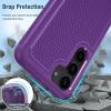 FNTCASE for Samsung Galaxy S24 Case: Dual Layer Heavy Duty Cell Phone Protective Cover Shockproof Rugged with Non-Slip Textured – Military Drop Protection Bumper Tough – 2024, 6.2inch Black(Purple)