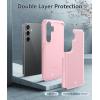 FNTCASE for Samsung Galaxy S24 Case: Dual Layer Heavy Duty Cell Phone Protective Cover Shockproof Rugged with Non-Slip Textured – Military Drop Protection Bumper Tough – 2024, 6.2inch Black(Sakura Pink)