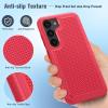 FNTCASE for Samsung Galaxy S24 Case: Dual Layer Heavy Duty Cell Phone Protective Cover Shockproof Rugged with Non-Slip Textured – Military Drop Protection Bumper Tough – 2024, 6.2inch Black(Red)