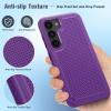 FNTCASE for Samsung Galaxy S24 Case: Dual Layer Heavy Duty Cell Phone Protective Cover Shockproof Rugged with Non-Slip Textured – Military Drop Protection Bumper Tough – 2024, 6.2inch Black(Purple)