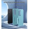 FNTCASE for Samsung Galaxy S24 Case: Dual Layer Heavy Duty Cell Phone Protective Cover Shockproof Rugged with Non-Slip Textured – Military Drop Protection Bumper Tough – 2024, 6.2inch Black(Matte Mint Green)