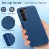FNTCASE for Samsung Galaxy S24 Case: Dual Layer Heavy Duty Cell Phone Protective Cover Shockproof Rugged with Non-Slip Textured – Military Drop Protection Bumper Tough – 2024, 6.2inch Black(Blue)