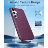 FNTCASE for Samsung Galaxy S24 Case: Dual Layer Heavy Duty Cell Phone Protective Cover Shockproof Rugged with Non-Slip Textured – Military Drop Protection Bumper Tough – 2024, 6.2inch Black(Burgundy)