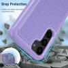 FNTCASE for Samsung Galaxy S24 Case: Dual Layer Heavy Duty Cell Phone Protective Cover Shockproof Rugged with Non-Slip Textured – Military Drop Protection Bumper Tough – 2024, 6.2inch Black(Light Purple)