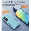 FNTCASE for Samsung Galaxy S24 Case: Dual Layer Heavy Duty Cell Phone Protective Cover Shockproof Rugged with Non-Slip Textured – Military Drop Protection Bumper Tough – 2024, 6.2inch Black(Matte Mint Green)