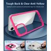 FNTCASE for iPhone 16 Pro Case: Clear Phone Cases Compatible with Magsafe Slim Anti Yellowing Military Grade Drop Protection Rugged Shockproof Protective Transparent Cell Phone Cover (B-Clear)(D-Hot Pink)